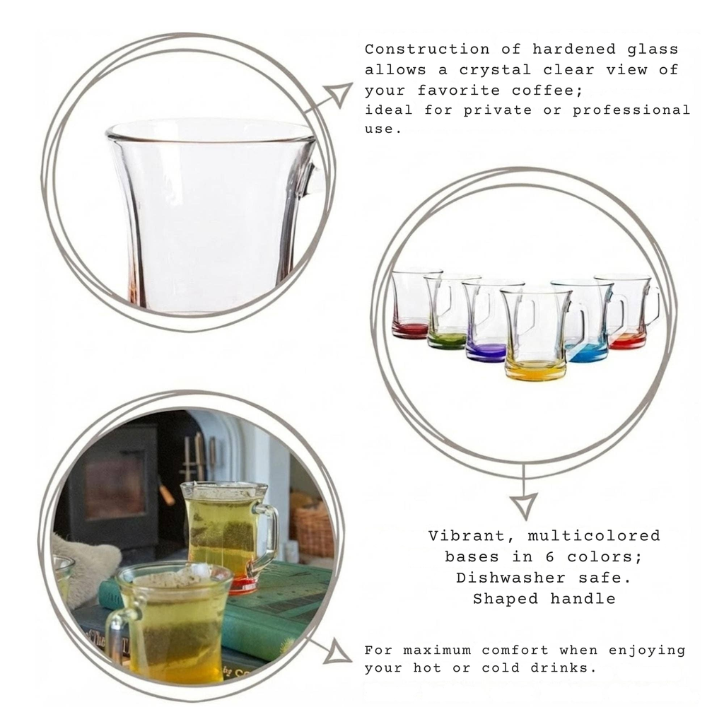 Colourful Mugs with Handle x6