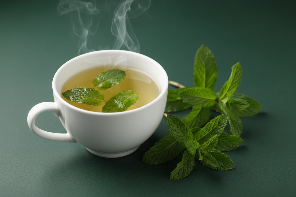 pepermint tea in a cup